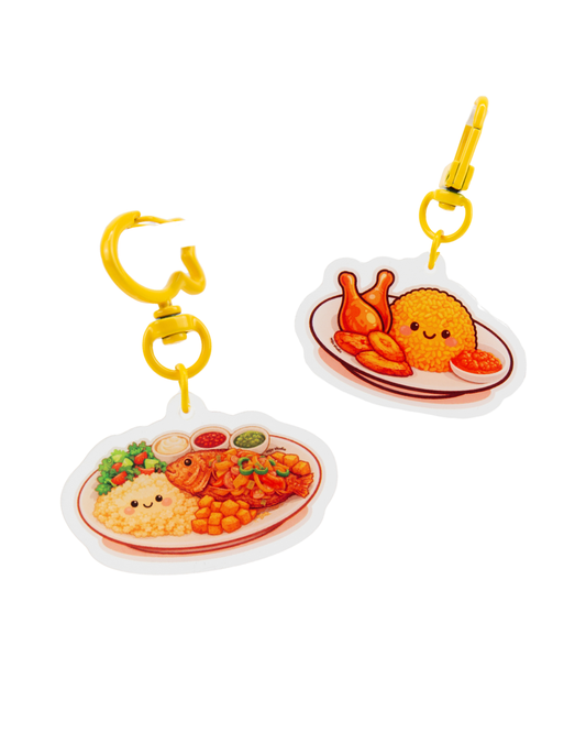 Food Acrylic Key Chains Set